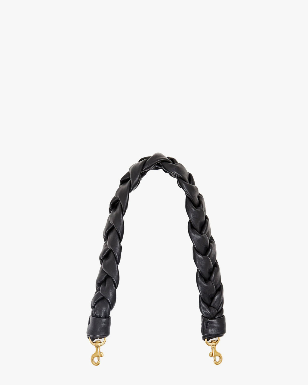 braided shoulder strap in black nappa leather