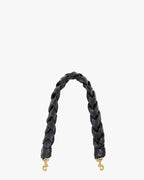 braided shoulder strap in black nappa leather