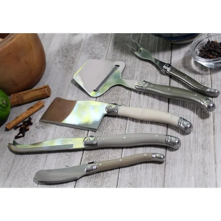 laguiole 5 piece cheese knife + slicer set