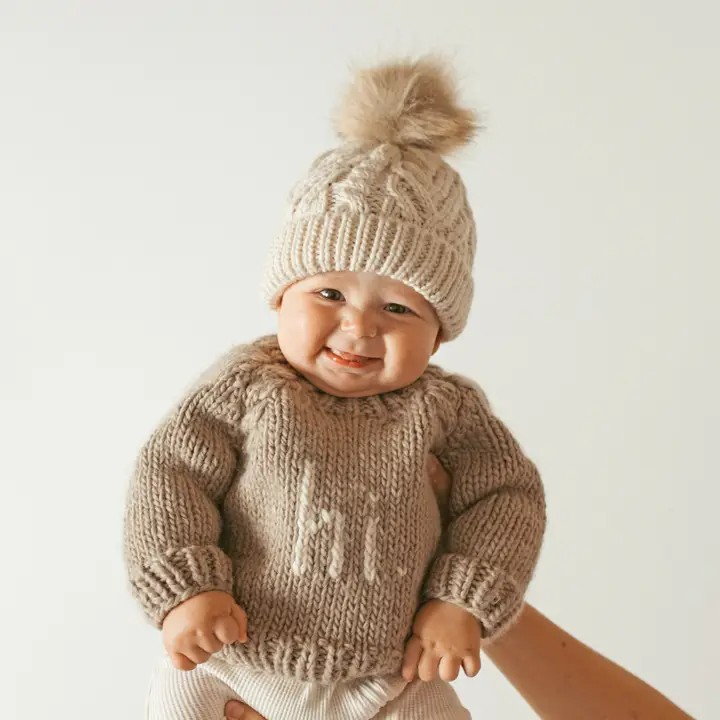 hi. baby crew neck sweater - slate