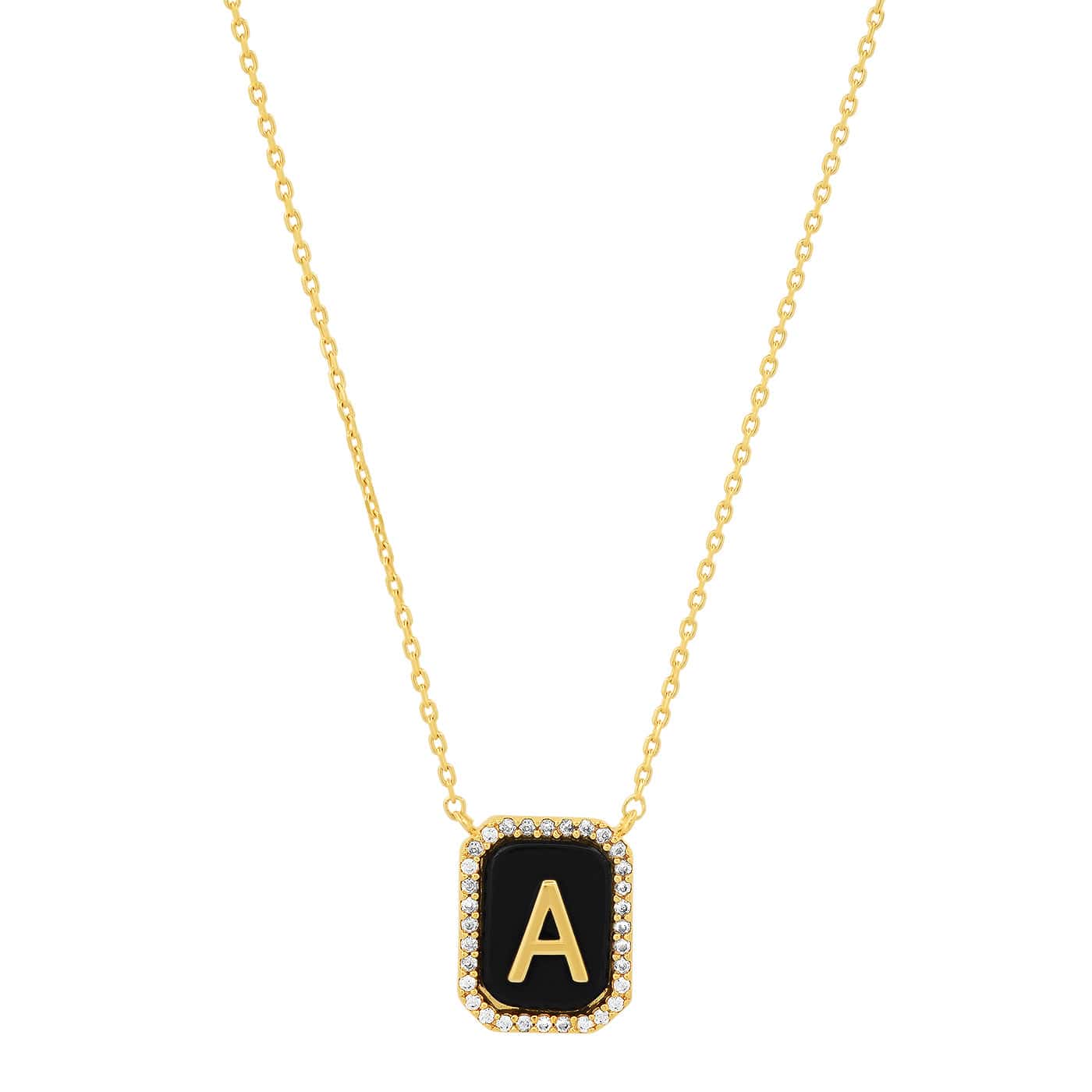 onyx monogram necklace