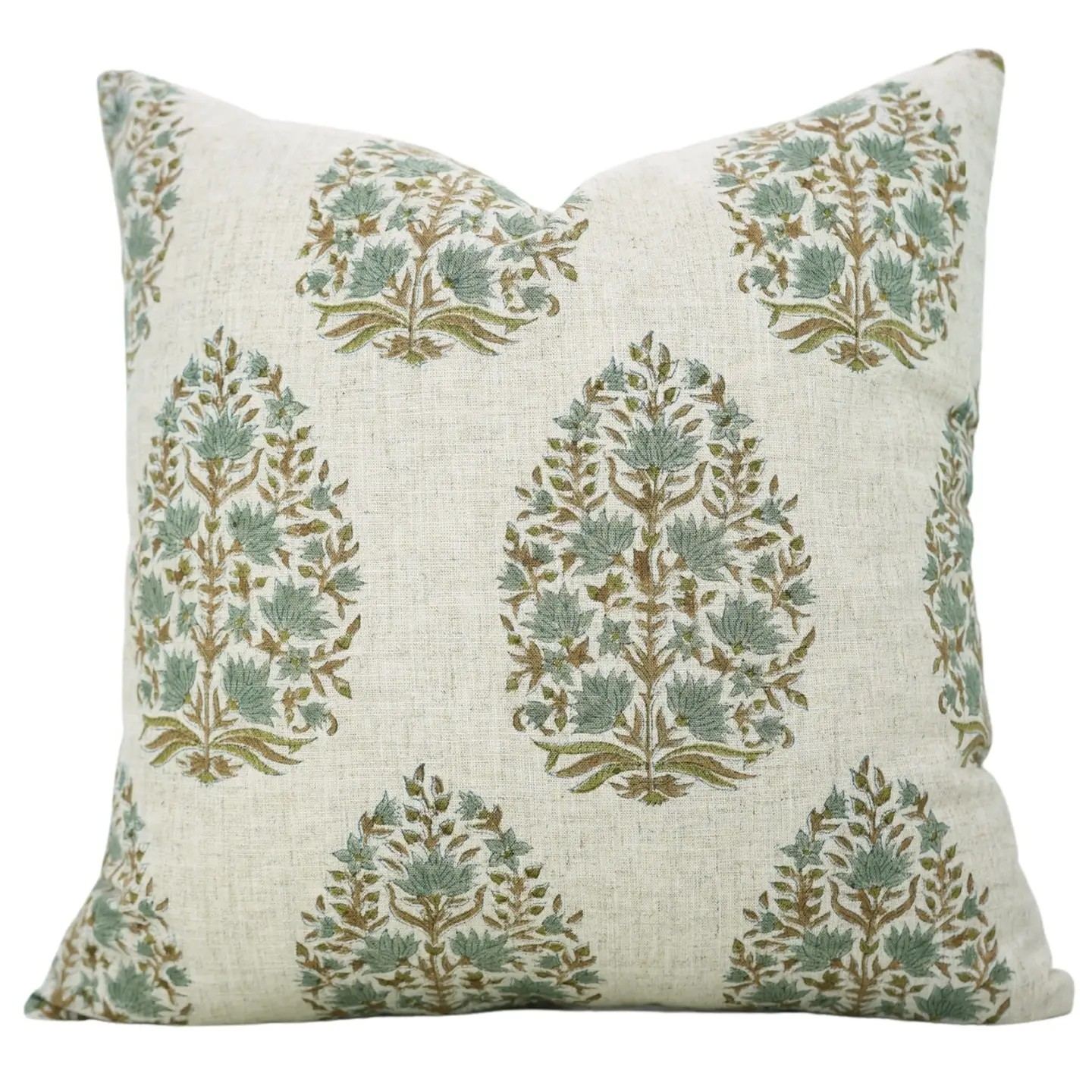 block print 20 x 20 pillow - bouquet