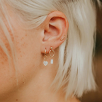 heart MOP hoop charm