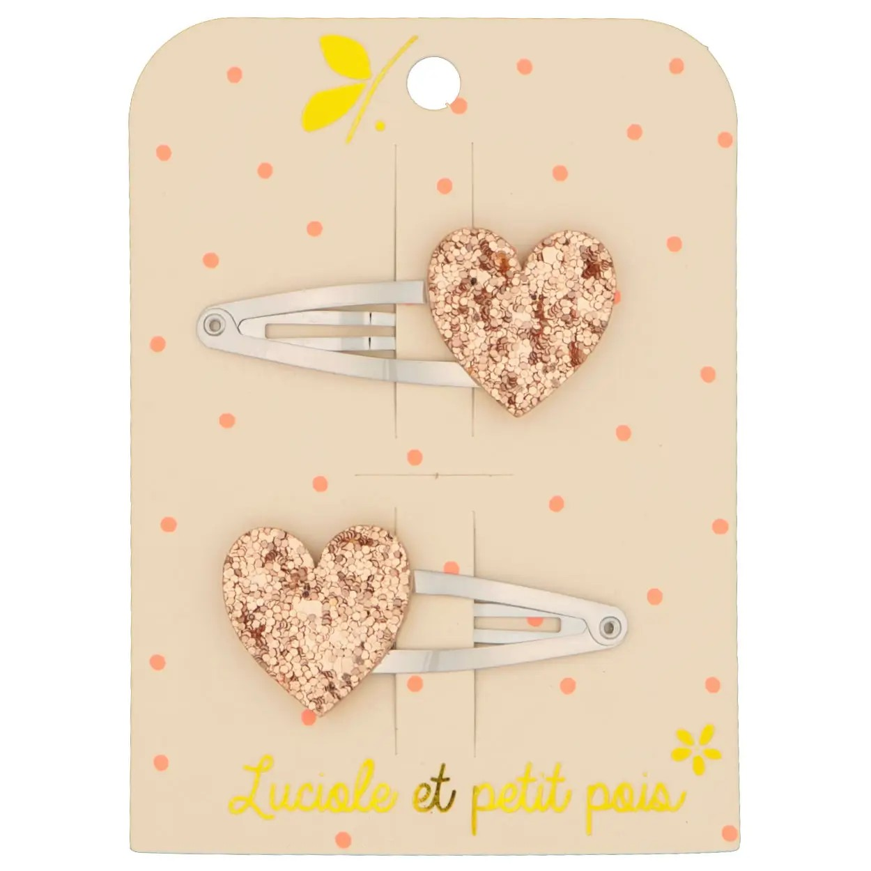 glitter clips - sequin hearts