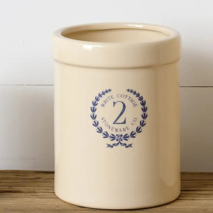 white cottage stoneware canister