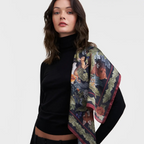 winter solstice tales green square scarf