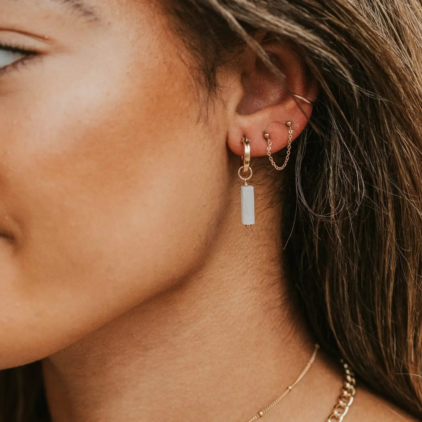 lotus gemma hoop charms