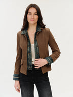 clarissa in brown bedford check