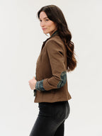 clarissa in brown bedford check