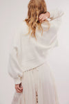 easy street crop pullover in optic white