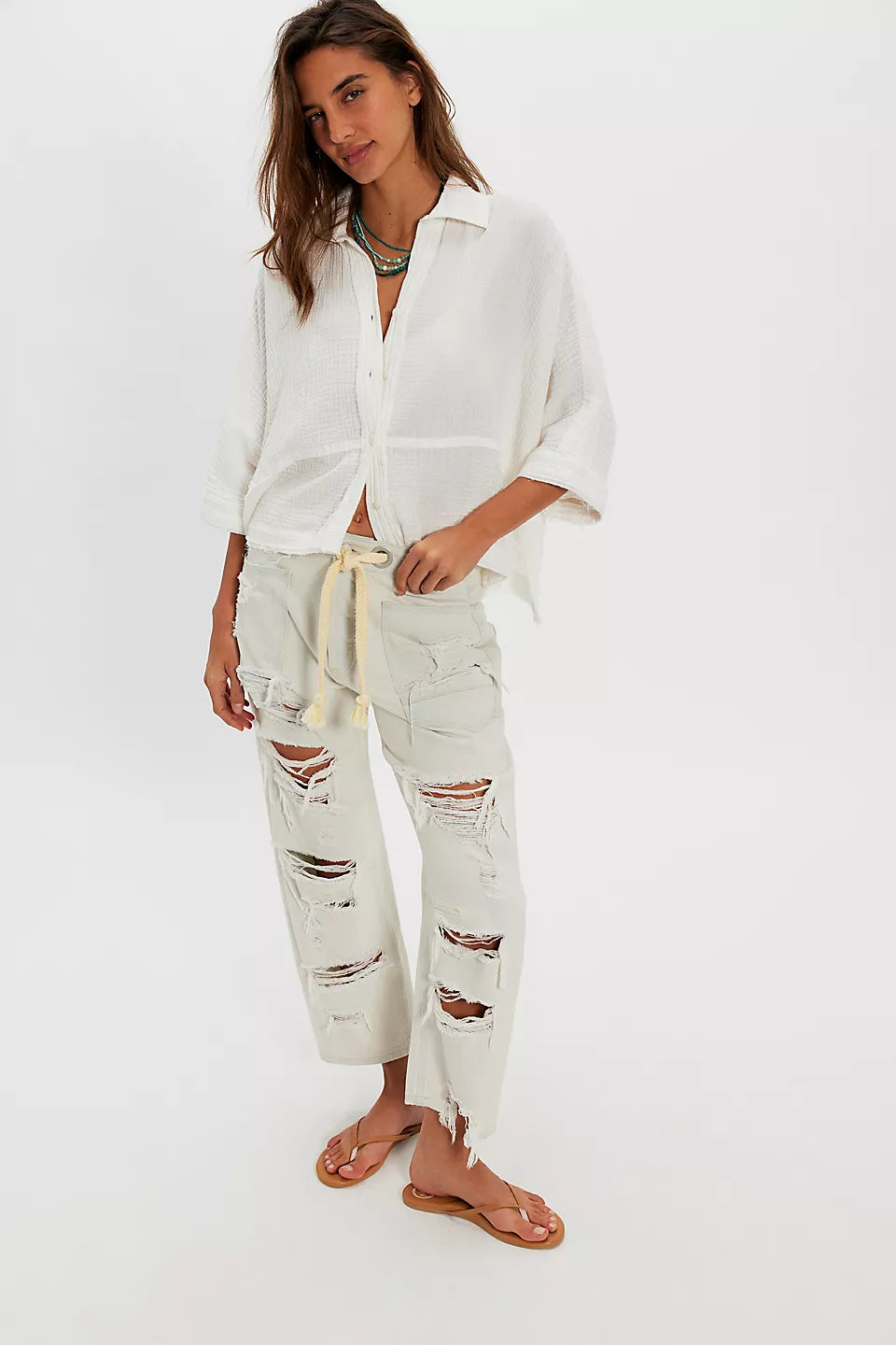 happy days top in clean ivory