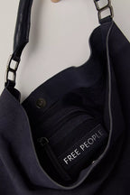 suzie suede slouch tote in black