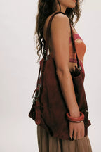 wtf dallas distressed lea in sandblast red