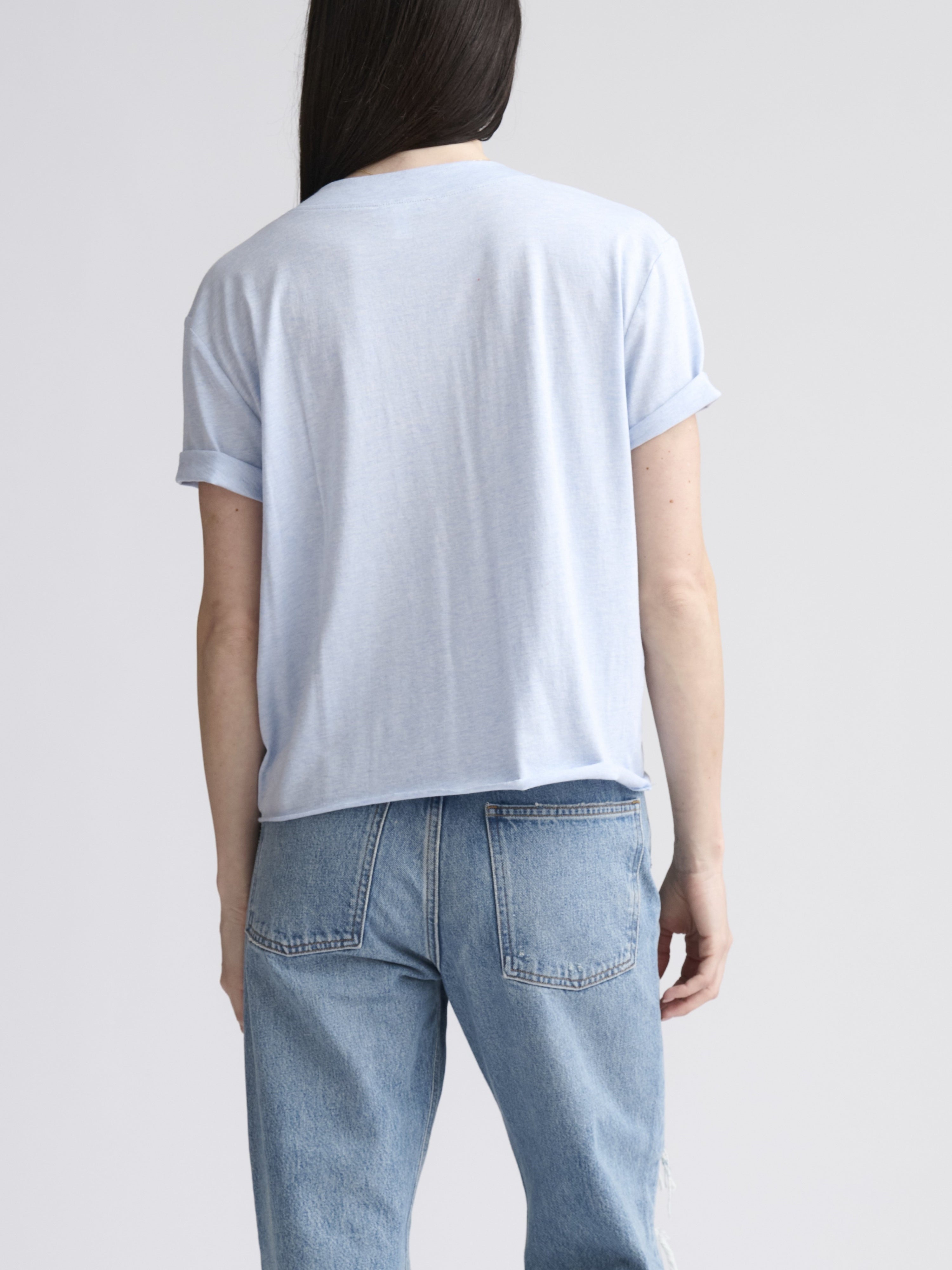 kacey v neck tee in sea breeze