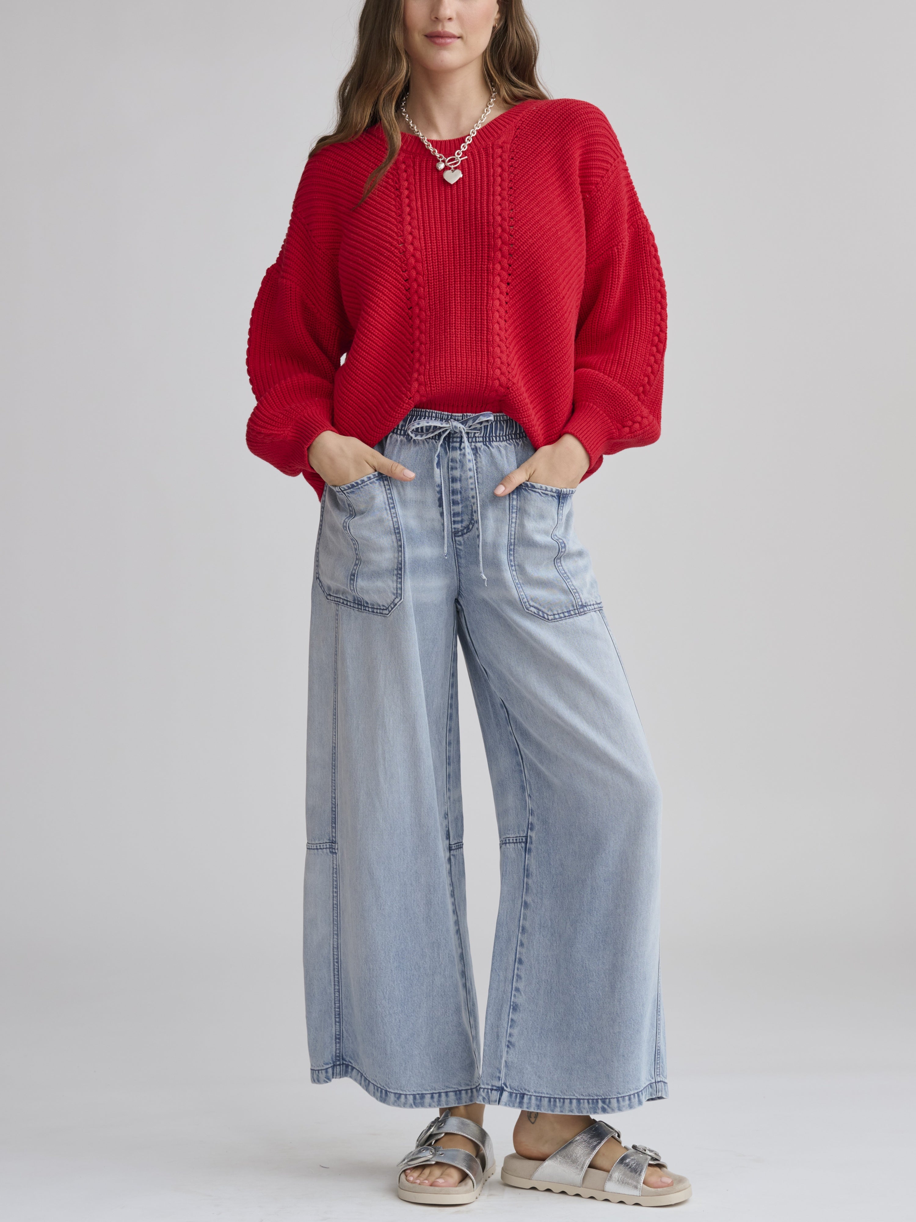 lounge denim straight pant