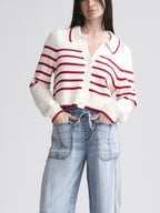 nicolette stripe polo sweater