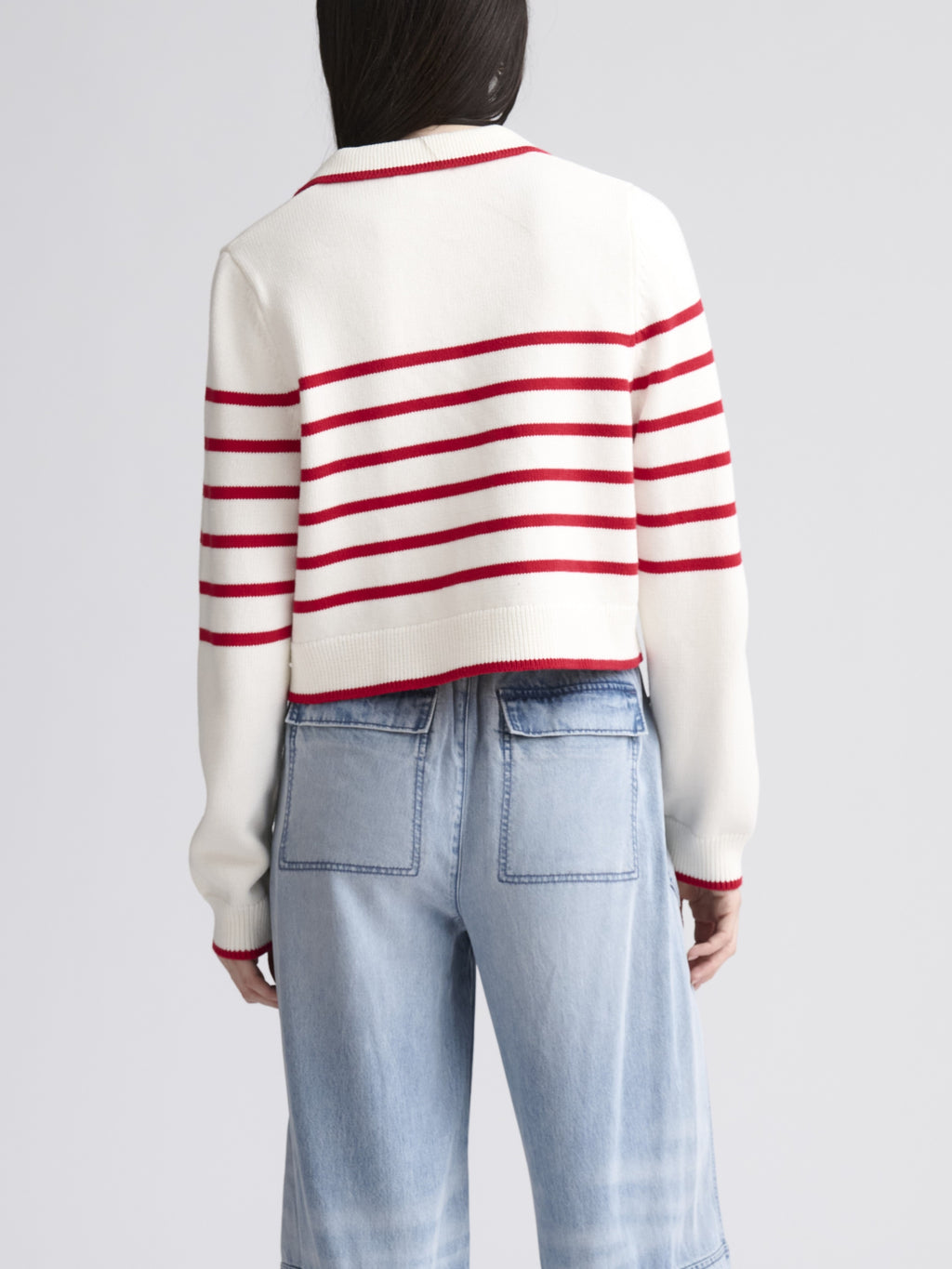 nicolette stripe polo sweater