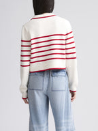 nicolette stripe polo sweater