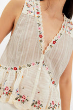 ellis blouse in tea combo