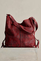 wtf dallas distressed lea in sandblast red