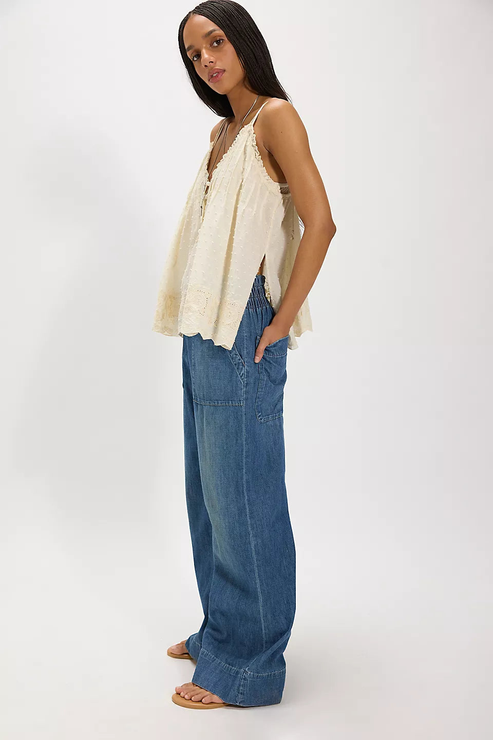 breezy denim pull on in cobalt