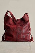 wtf dallas distressed lea in sandblast red