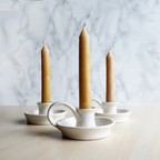 ceramic candle holder in white