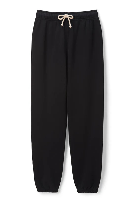 michelle cotton fleece jogger in true black
