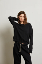 scarlett fleece long sleeve in true black
