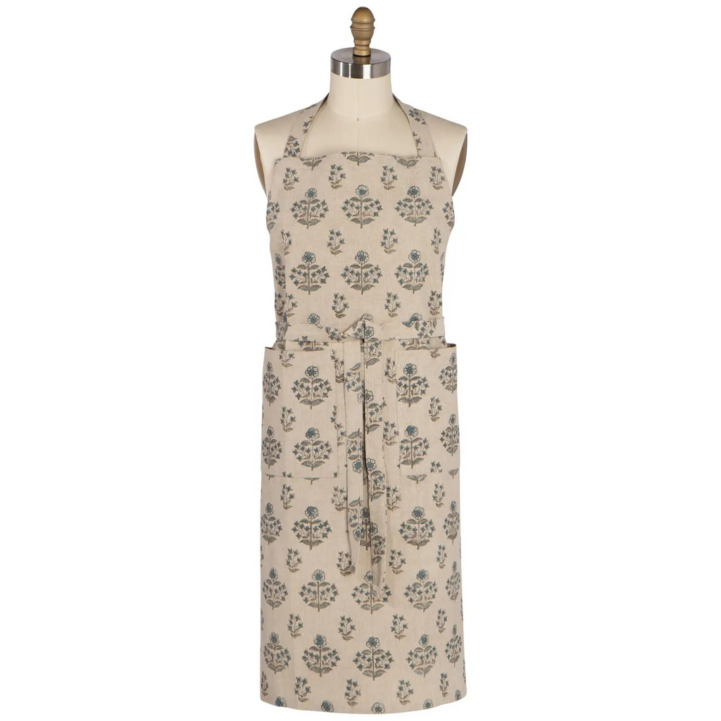 salvia block print apron