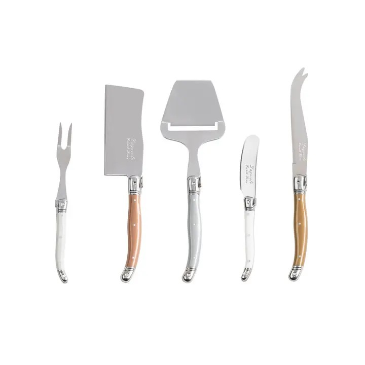 laguiole 5 piece cheese knife + slicer set