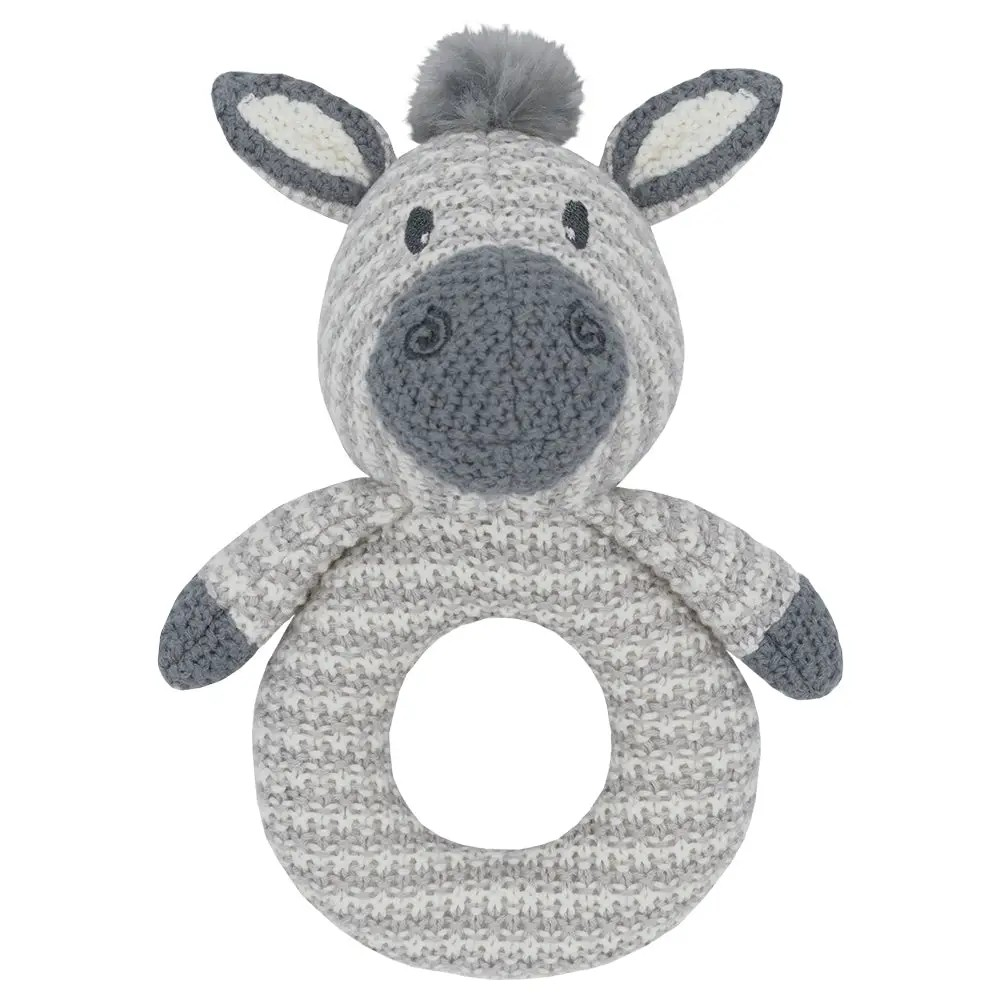 knit baby rattle - zac zebra