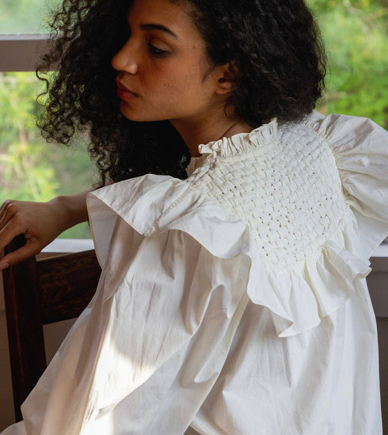 Vivienne Blouse in Ivory
