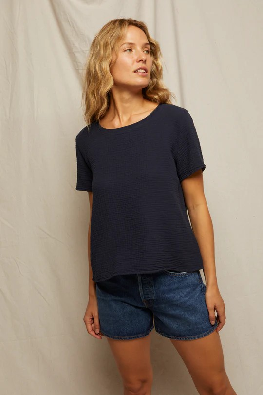 charlotte double gauze cotton tee