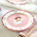 pink santa 8.5" desert plate