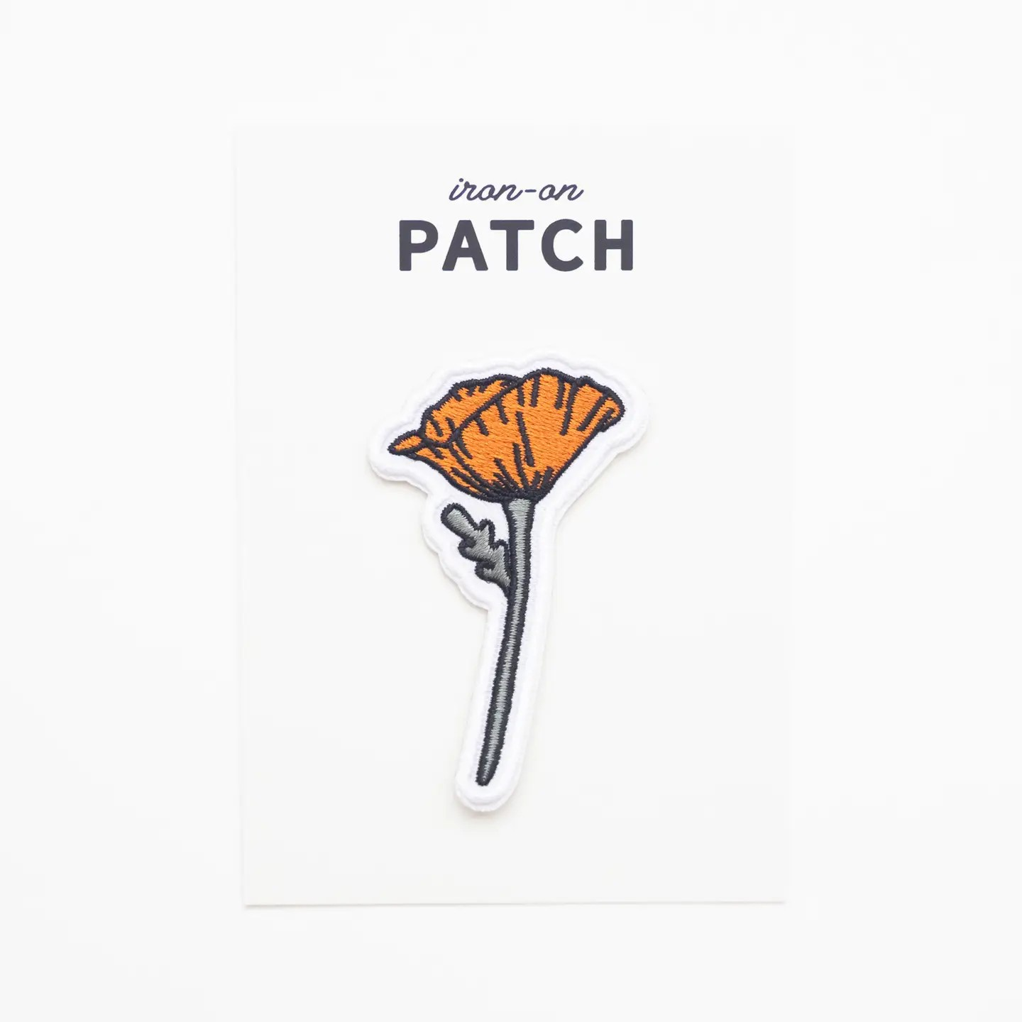 blooming poppy embroidered iron on patch