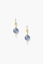 kyanite & pearl drop earrings