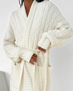 ivory cozy cable robe