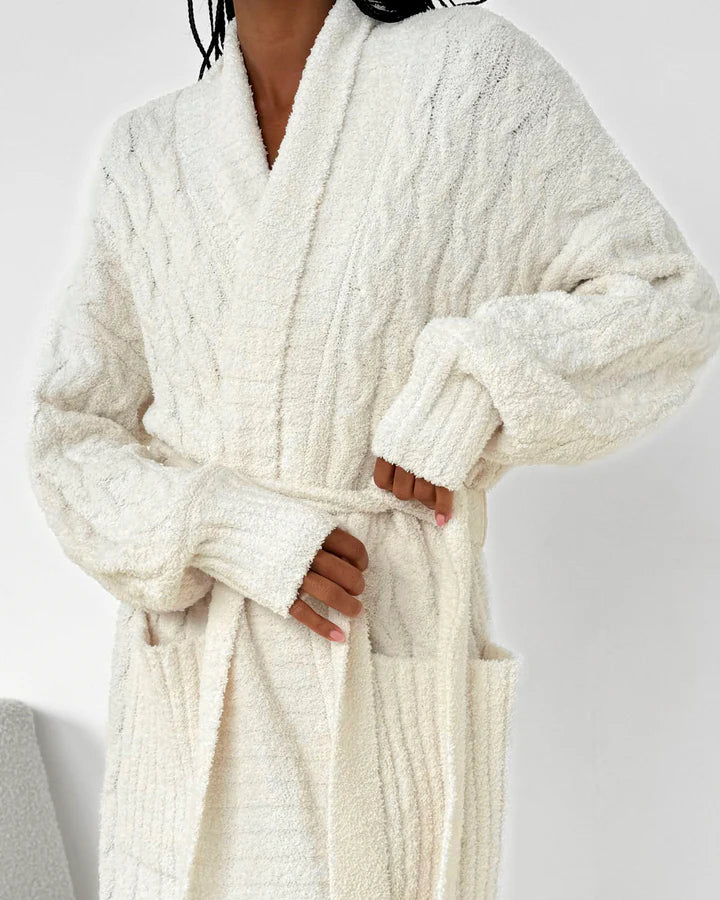 ivory cozy cable robe
