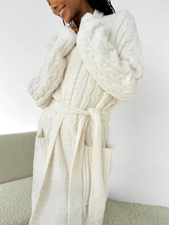 ivory cozy cable robe
