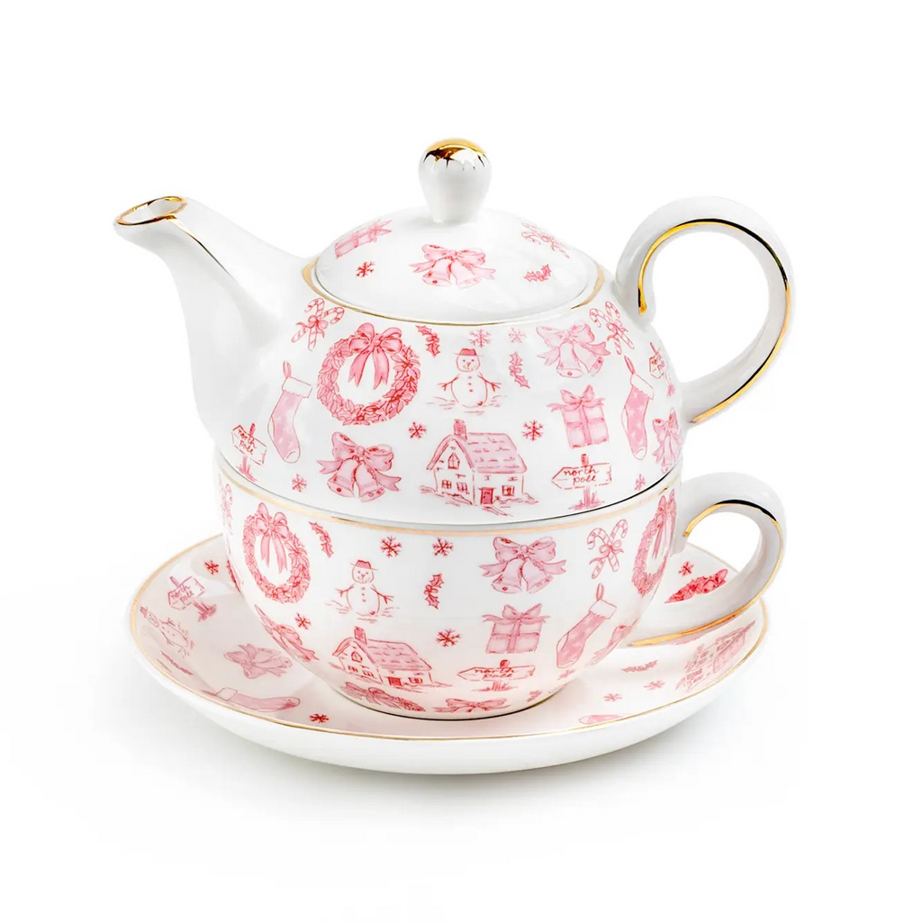 fine porcelain tea for one - pink bow