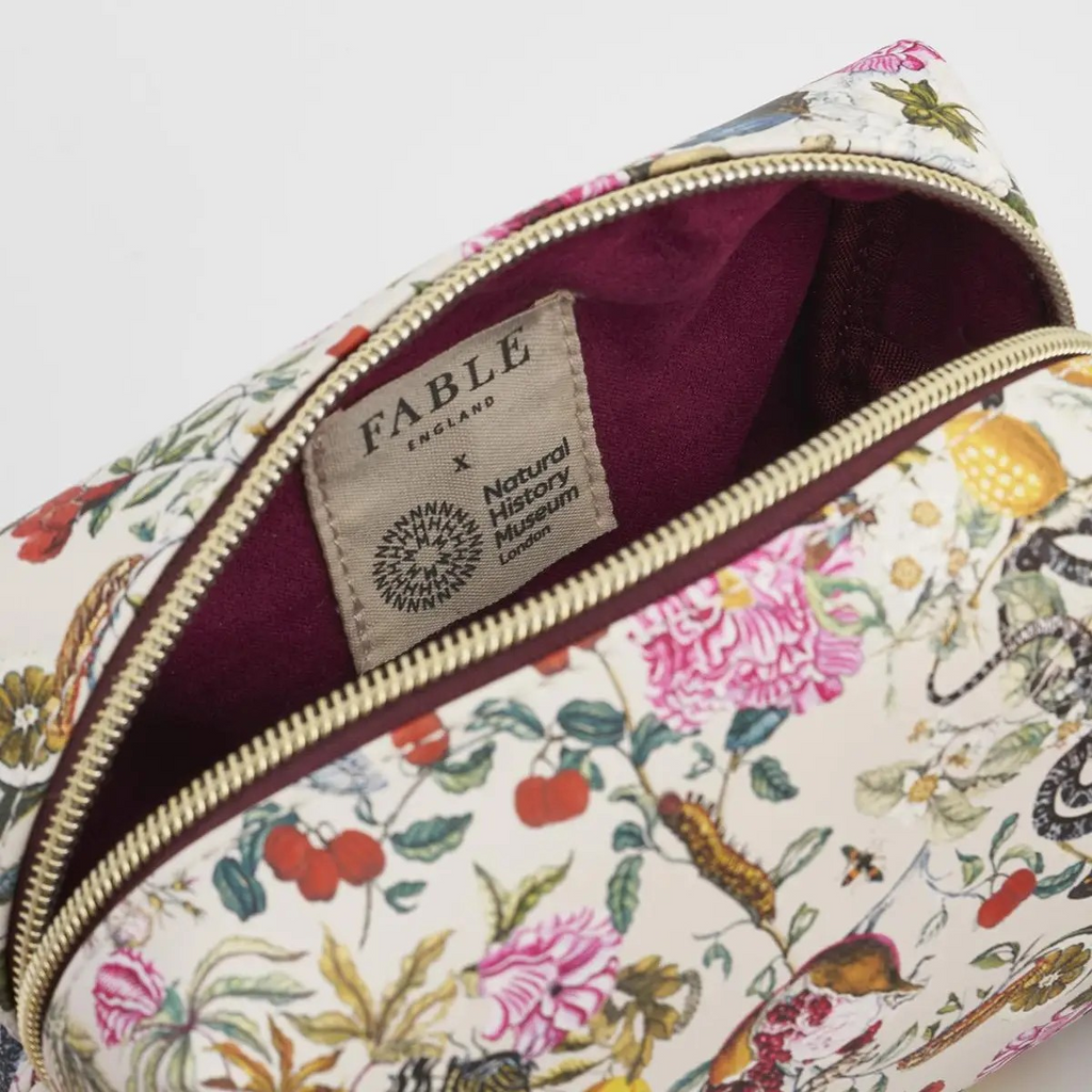 floral engravings cosmetic pouch