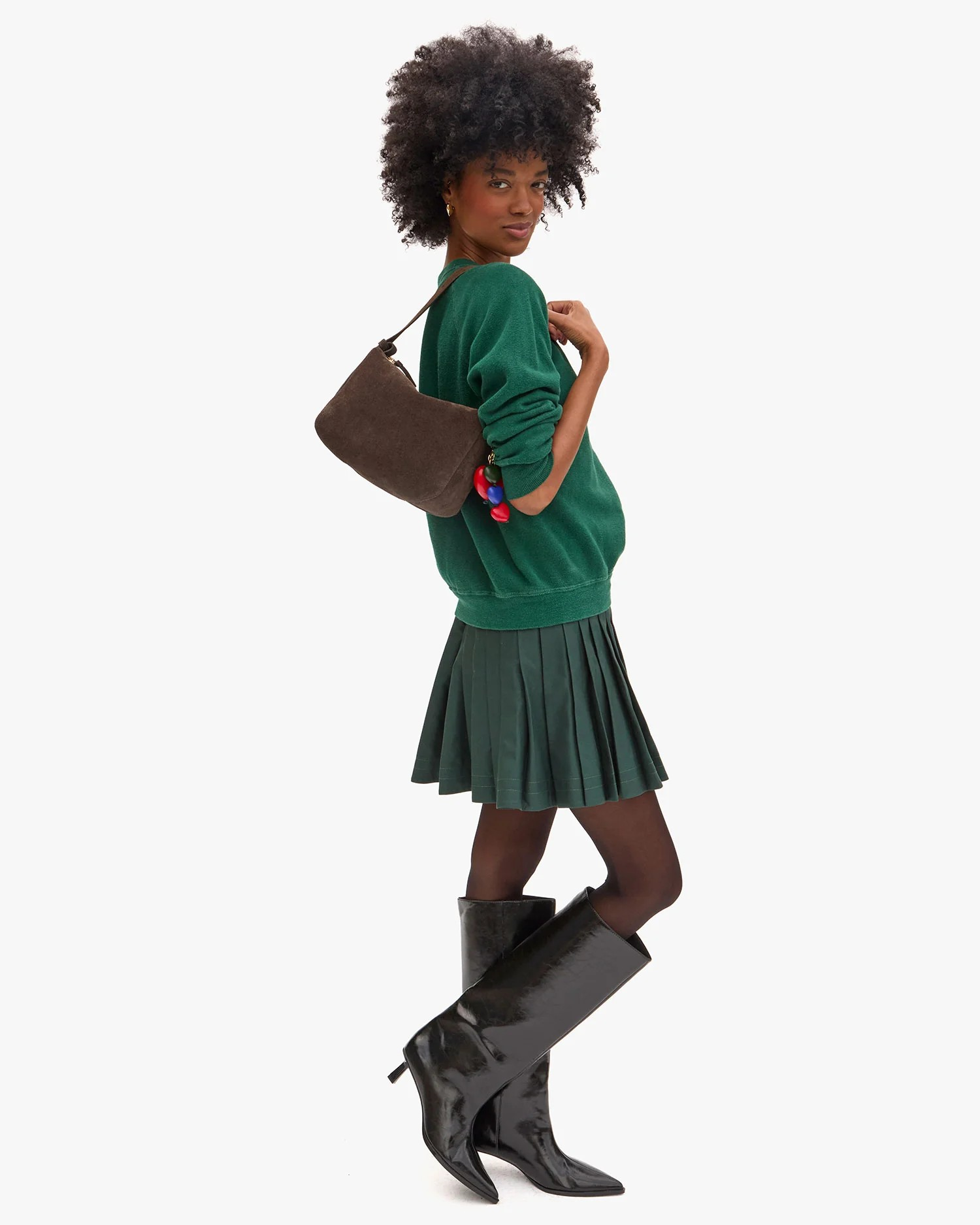 fleurine in chocolate suede