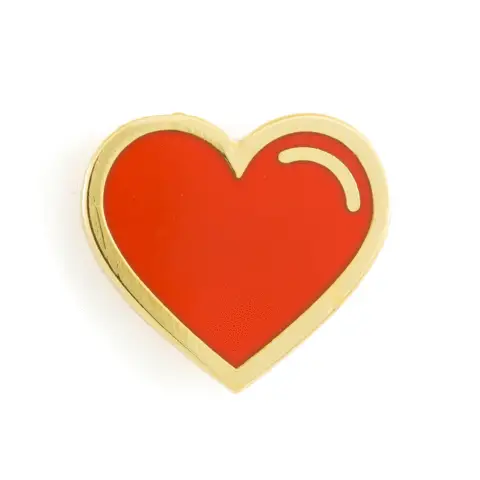 red heart enamel pin