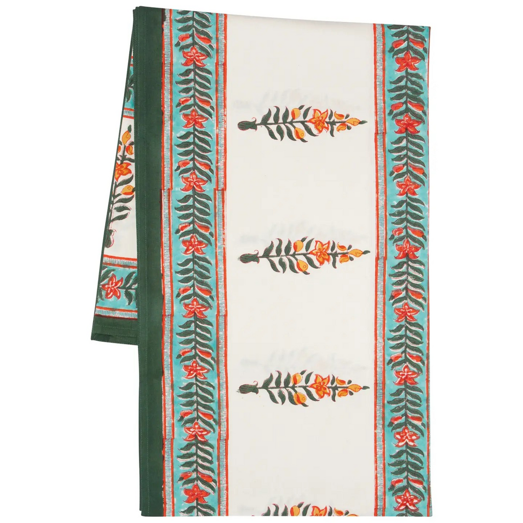 marigold block print tablecloth