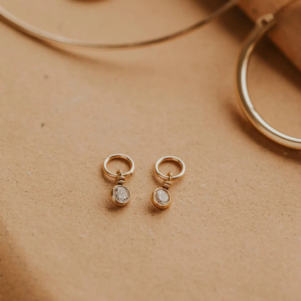solitaire hoop charms