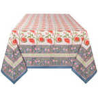 poppy block print tablecloth