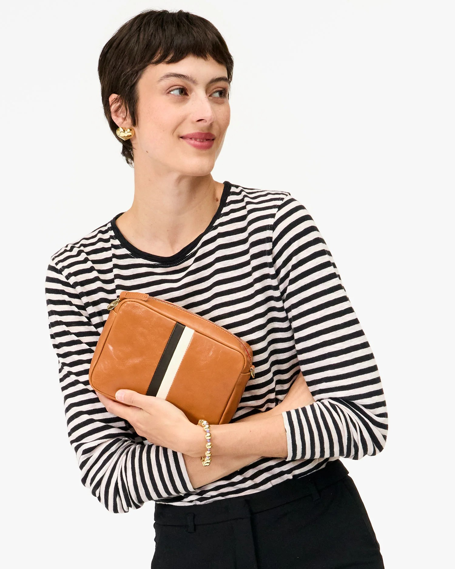 midi sac in natural + stripes