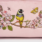 love scatter pink velvet embroidered cosmetic pouch