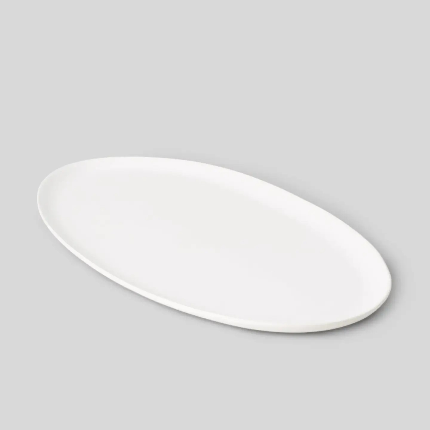 oval serving platter - cloud white